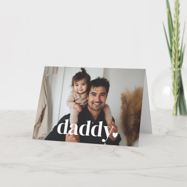 Daddy Heart - First Father's Day Photo Card (Front)