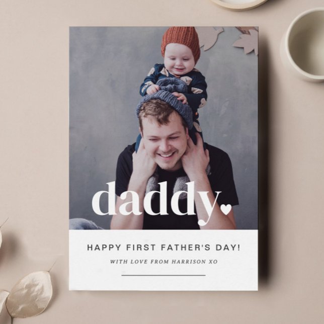 Daddy Heart - First Father's Day Photo Card (Creator Uploaded)