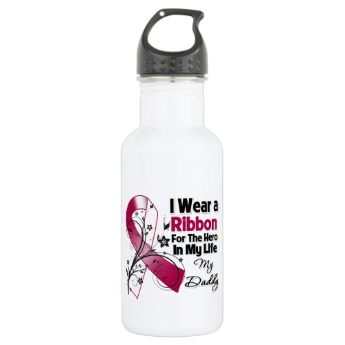 Daddy Hero in My Life Head Neck Cancer Water Bottle