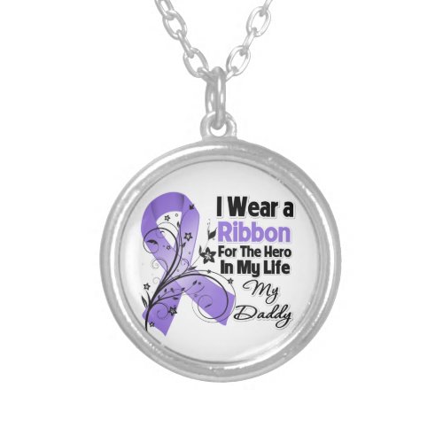 Daddy Hero in My Life Hodgkins Lymphoma Silver Plated Necklace