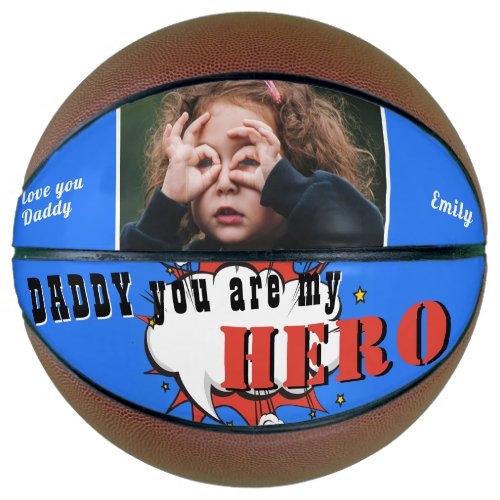 Daddy Hero Superhero Dad Fathers Day Photo Basketball