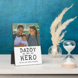 Daddy Hero Typography Father`s Day Photo Plaque
