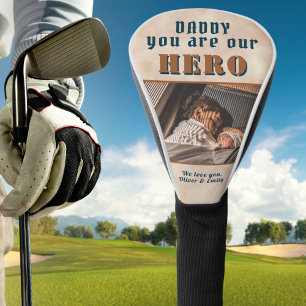 Daddy Hero Watercolor Father Keepsake Family Photo Golf Head Cover