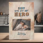 Daddy Hero Watercolor Father Keepsake Family Photo Kitchen Towel<br><div class="desc">Daddy Hero Watercolor Father Keepsake Family Photo kitchen towel. From daughter or son to the special hero in their life. Add your photo and name. You can change daddy into dad, papa, pap, ... The background is blush orange watercolor. A perfect gift and a lovely Father`s Day gift for dad....</div>