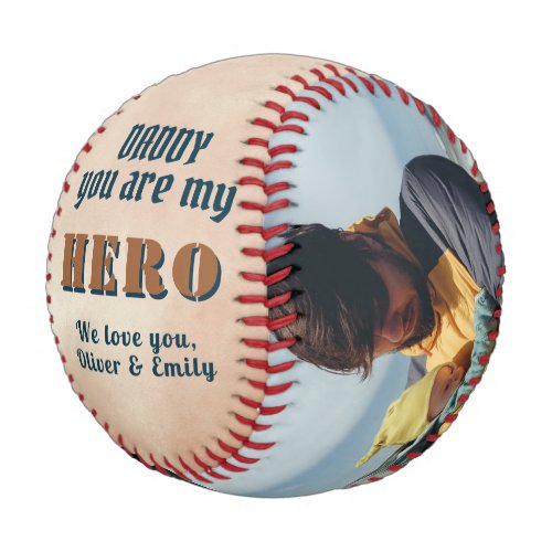 Daddy Hero Watercolor Fathers Day Family Photo Baseball