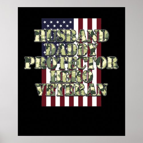 Daddy Husband Veteran Happy Veterans Day Support Poster