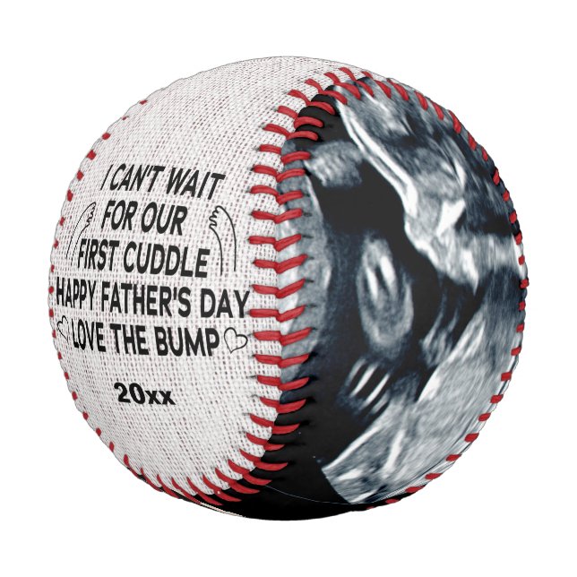 Daddy I Can't wait for our first cuddle Father's Baseball (Angled)