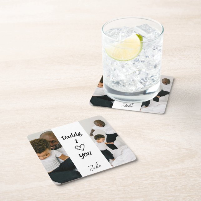 Daddy, I Lov You |  Personalized Paper Coaster (Insitu)