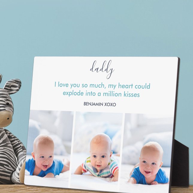 Daddy I love you so much 3 Photo Personalized Plaque (Creator Uploaded)