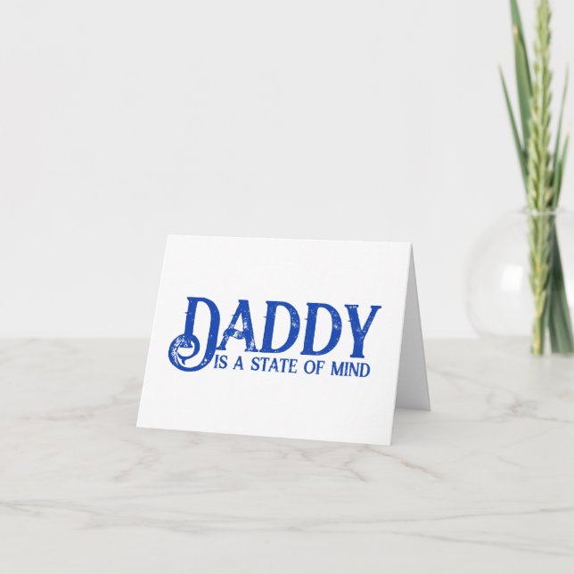 Daddy is a State of Mind Funny Playful Thank You Card (Front)