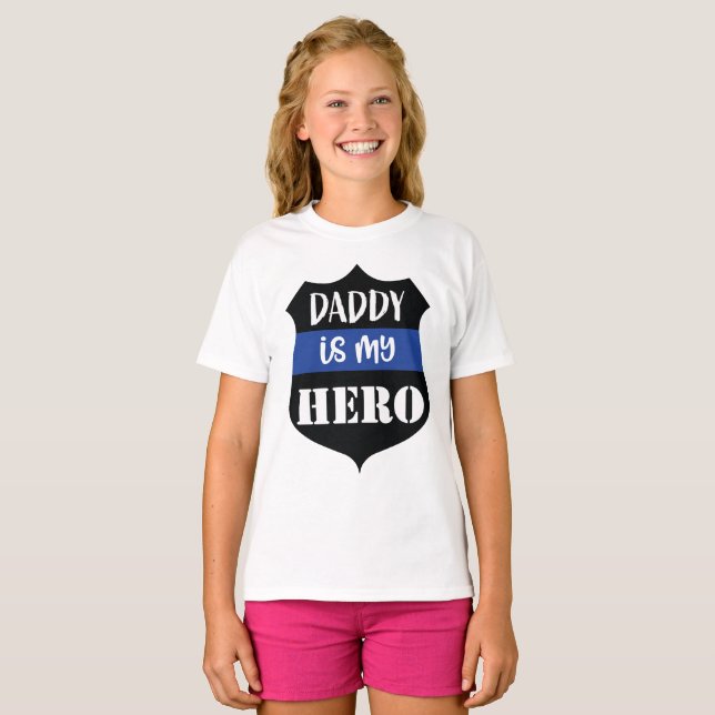 Daddy is my Hero Girls T-shirt (Front Full)