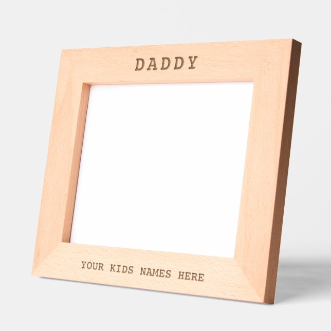 Daddy Kids Names Dad Gift Family Picture Photo Engraved Frames (Left)