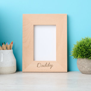 Daddy   Kids Names Modern Father's Day Script Engraved Frames