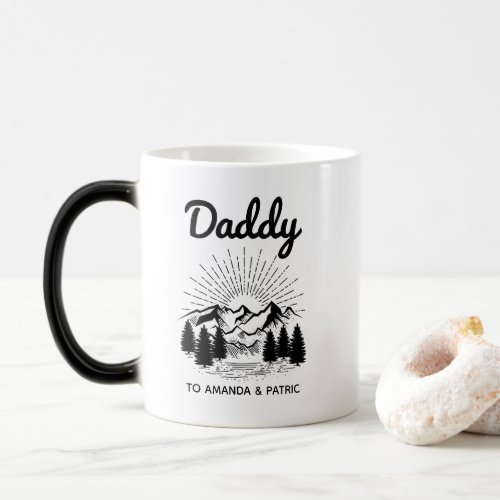 Daddy Kids Names Modern Fathers Day Script Magic Mug