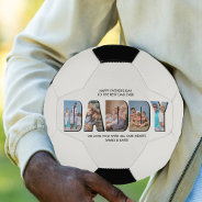 Daddy Letter Cutout Photo Collage Custom Text Soccer Ball at Zazzle