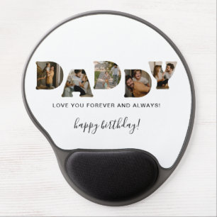 DADDY Letter Photo Collage Birthday Gel Mouse Pad
