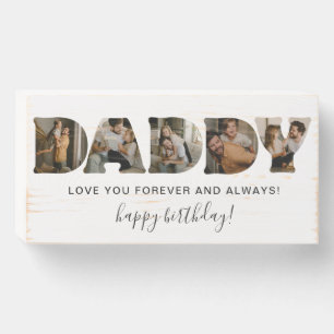 DADDY Letter Photo Collage Birthday Wooden Box Sign