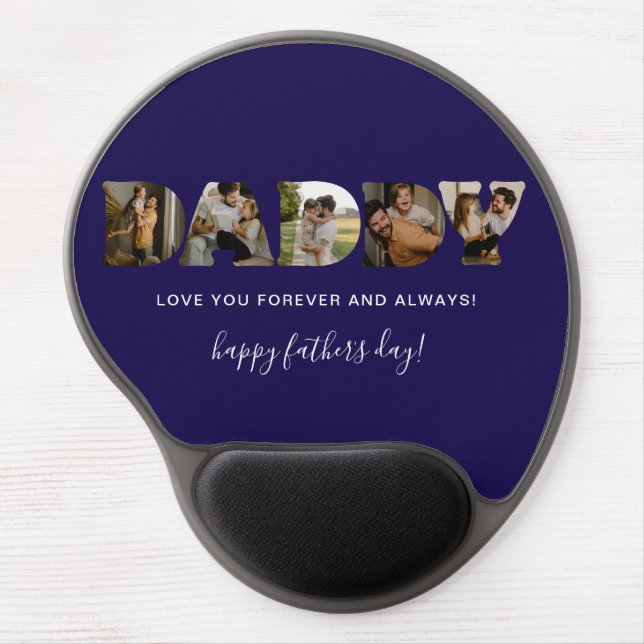 DADDY Letter Photo Collage Father's Day  Gel Mouse Pad (Front)