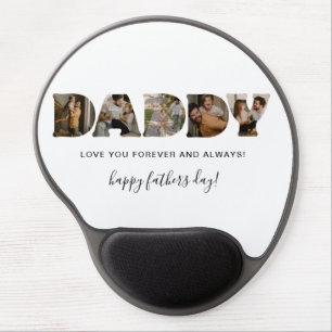 DADDY Letter Photo Collage Father's Day  Gel Mouse Pad