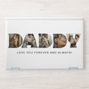 DADDY Letter Photo Collage Father's Day HP Laptop Skin