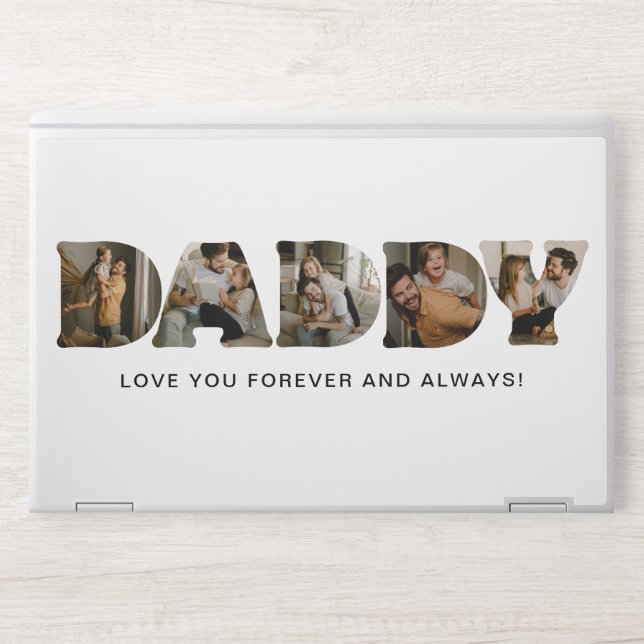 DADDY Letter Photo Collage Father's Day  HP Laptop Skin (Front)