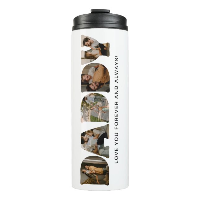 DADDY Letter Photo Collage Father's Day  Thermal Tumbler (Front)