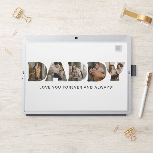 DADDY Letter Photo Collage HP Laptop Skin (Desk)