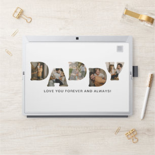 DADDY Letter Photo Collage HP Laptop Skin