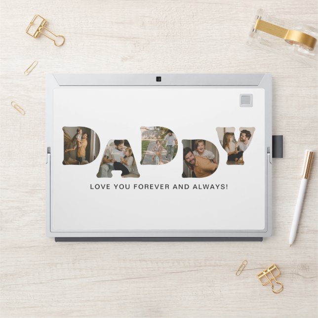 DADDY Letter Photo Collage HP Laptop Skin (Desk)