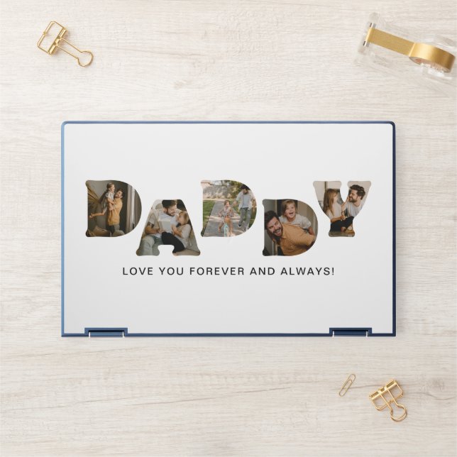 DADDY Letter Photo Collage HP Laptop Skin (Desk)