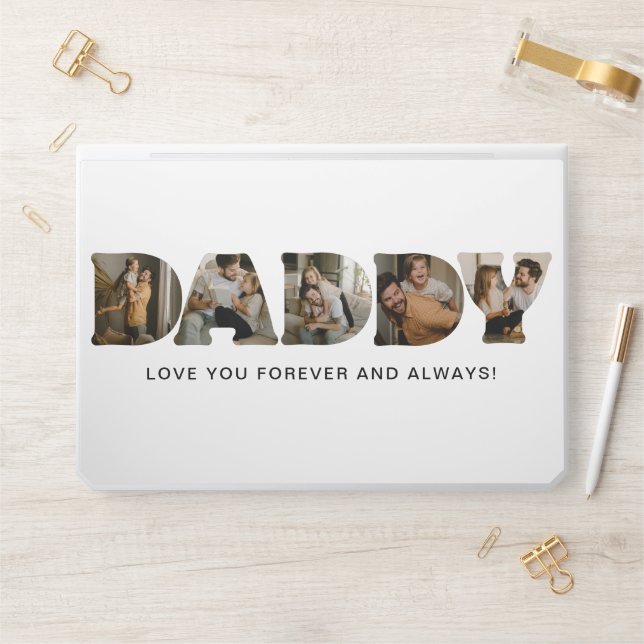 DADDY Letter Photo Collage HP Laptop Skin (Desk)