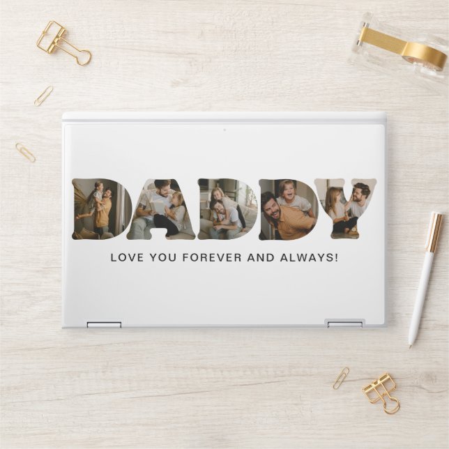 DADDY Letter Photo Collage HP Laptop Skin (Desk)
