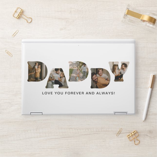 DADDY Letter Photo Collage HP Laptop Skin (Desk)
