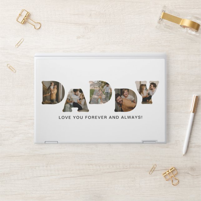 DADDY Letter Photo Collage HP Laptop Skin (Desk)