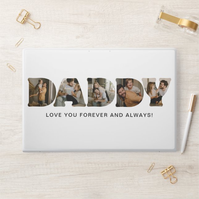 DADDY Letter Photo Collage HP Laptop Skin (Desk)