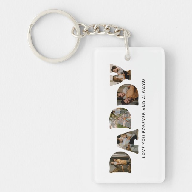 DADDY Letter Photo Collage Keychain (Front)