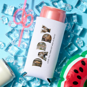 DADDY Letter Photo Collage Seltzer Can Cooler