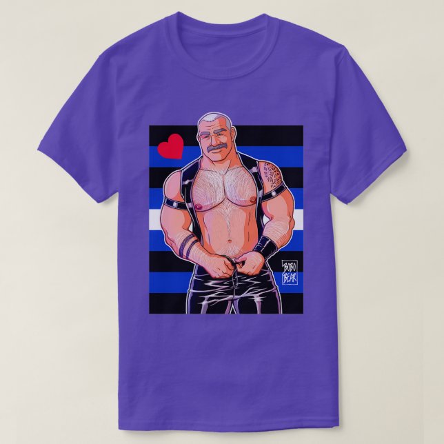 DADDY LIKES LEATHER LEATHER PRIDE FLAG T-Shirt (Design Front)