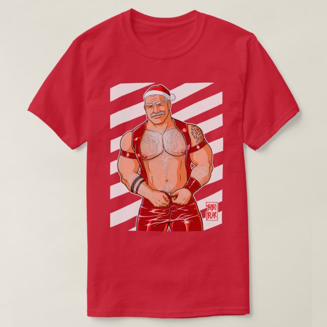 DADDY LIKES LEATHER XMAS EDITION T-Shirt (Design Front)