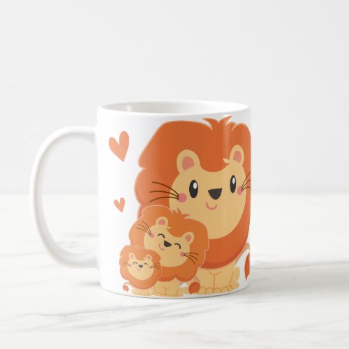 Daddy Lion and Cubs Fathers Day No Lion Coffee Mug