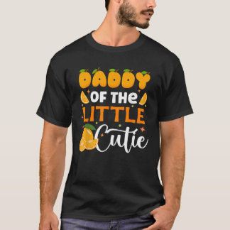 Daddy Little Cutie Baby Shower Orange Birthday Par T-Shirt