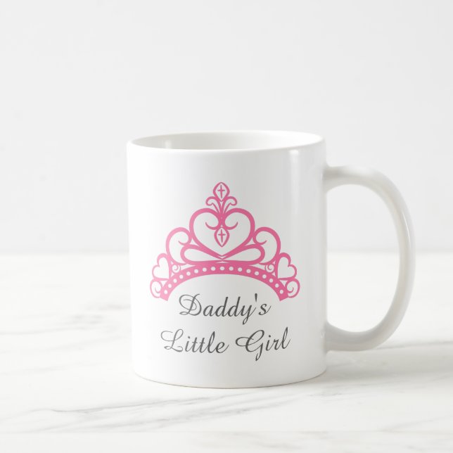 Daddy Little Girl, Chic Pink Princess Tiara Coffee Mug (Right)