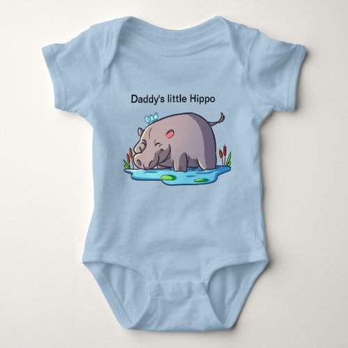 Daddy little Hippo Baby Bodysuit