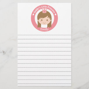 Daddy Little Princess, Cute Princess with Tiara Stationery