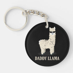 Daddy Llama Alpaca Funny Animal Lover Keychain