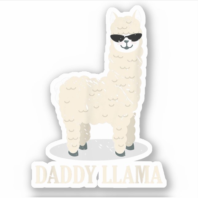 Daddy Llama Alpaca Funny Animal Lover Sticker (Front)