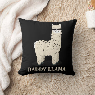 Daddy Llama Alpaca Funny Animal Lover Throw Pillow