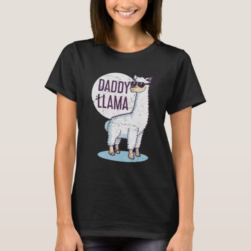 Daddy Llama Funny Dad Gift Fathers Day T_Shirt