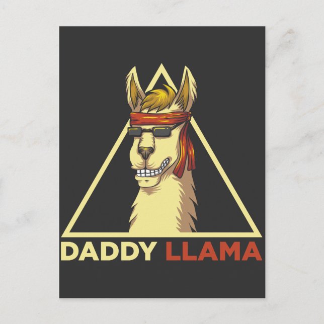 Daddy Llama Husband Cool Sunglasses Alpaca Dad Postcard (Front)