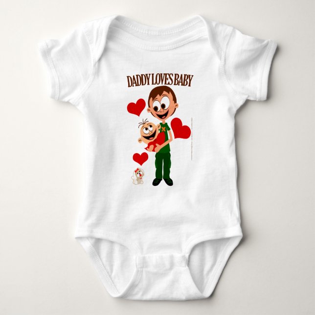 Daddy Loves Baby - Baby Bodies 01 - White Bodysuit (Front)